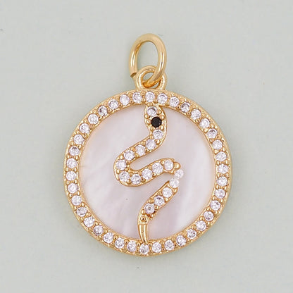 Gold Snake charms,18K Gold Filled CZ Snake Pendant,Silver Snake Charms Bracelet Necklace for DIY Jewelry Making Supply