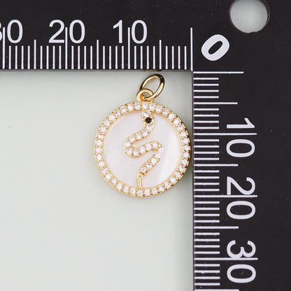 Gold Snake charms,18K Gold Filled CZ Snake Pendant,Silver Snake Charms Bracelet Necklace for DIY Jewelry Making Supply