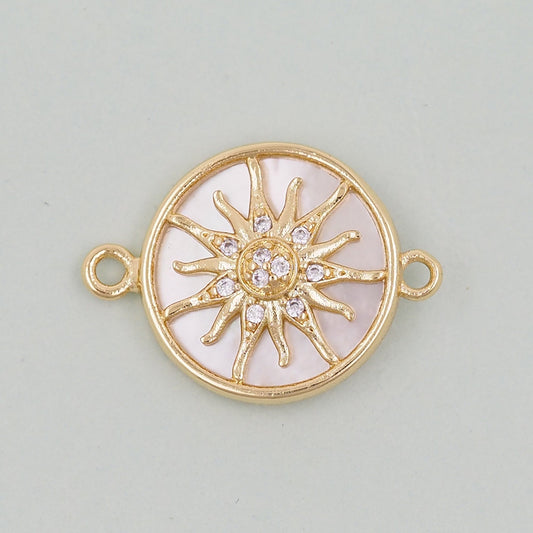 Gold Sun Connector Charms,18K Gold Filled Sun Pendant,celestial  Charm Bracelet Necklace for DIY Jewelry Making Supply