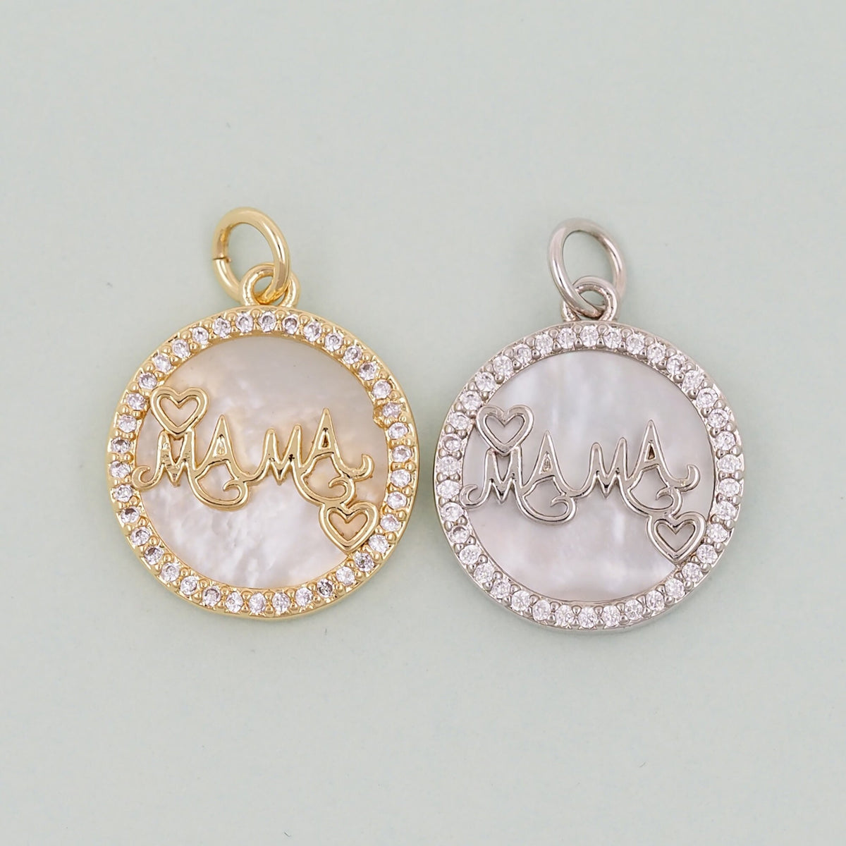Gold Mama Charms,18K Gold Filled Mama Pendant,Mama Charm Bracelet Necklace for DIY Jewelry Making Supply