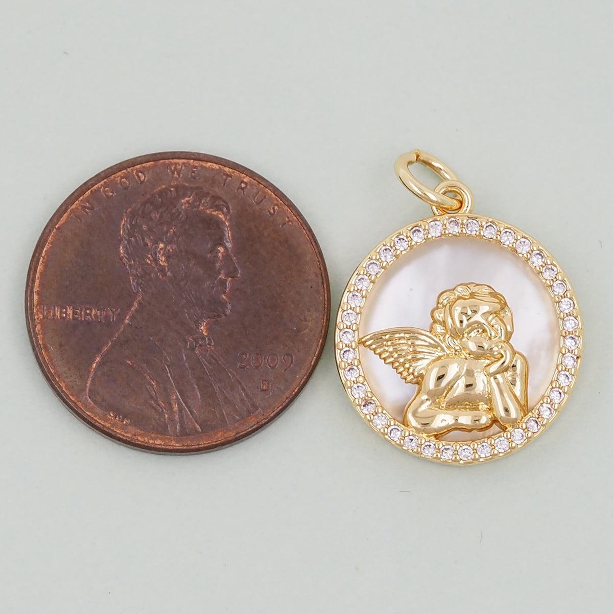 18K Gold Filled Angel Charm Pendant for Jewelry Making