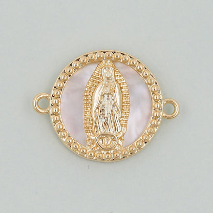 Gold Our Lady of Guadalupe Charms,18K Gold Filled virgin mary Pendant Charm Bracelet Necklace for DIY Jewelry Making Supply