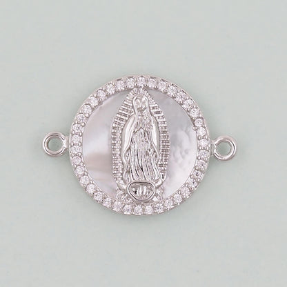 Gold Our Lady of Guadalupe Charms,18K Gold Filled virgin mary Pendant Charm Bracelet Necklace for DIY Jewelry Making Supply