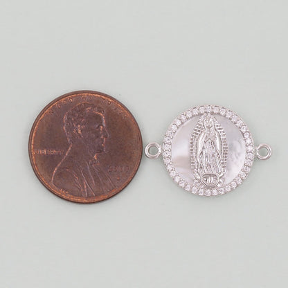 Gold Our Lady of Guadalupe Charms,18K Gold Filled virgin mary Pendant Charm Bracelet Necklace for DIY Jewelry Making Supply