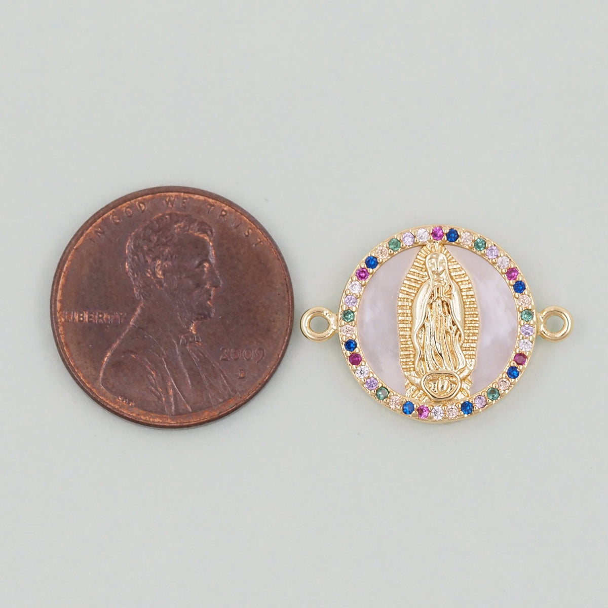 Gold Our Lady of Guadalupe Charms,18K Gold Filled virgin mary Pendant Charm Bracelet Necklace for DIY Jewelry Making Supply