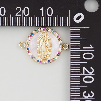 Gold Our Lady of Guadalupe Charms,18K Gold Filled virgin mary Pendant Charm Bracelet Necklace for DIY Jewelry Making Supply