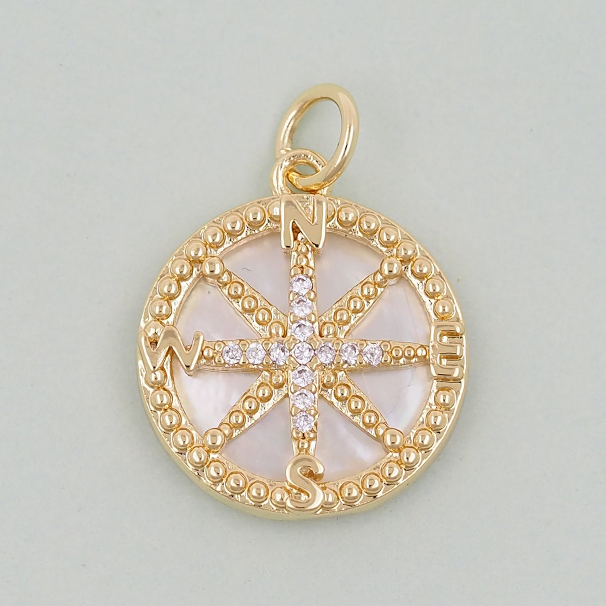 Gold Compass Charms,18K Gold Filled Starburst Pendant,North Star Charm Bracelet Necklace for DIY Jewelry Making Supply