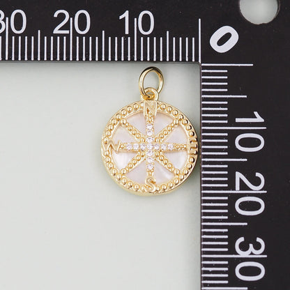 Gold Compass Charms,18K Gold Filled Starburst Pendant,North Star Charm Bracelet Necklace for DIY Jewelry Making Supply