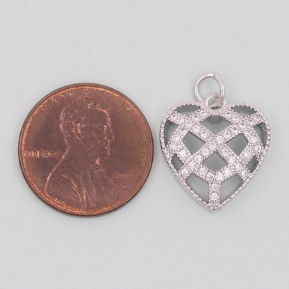 18K Gold Filled Heart Charm Pendant for Jewelry Making