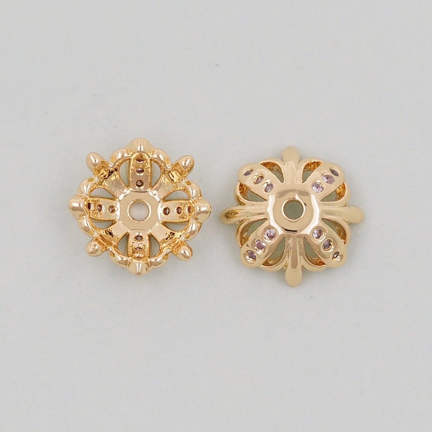 Gold  Flower Beads Charms,18K Gold Filled Flower spacer beads Bracelet Necklace for DIY Jewelry Making Supply