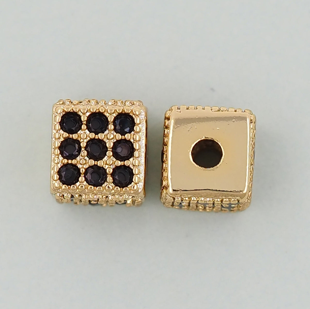 18K Gold Filled Square Spacer Beads 6 mm for Jewelry Making
