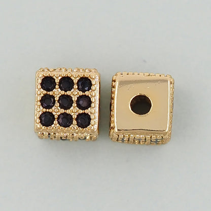 18K Gold Filled Square Spacer Beads 6 mm for Jewelry Making