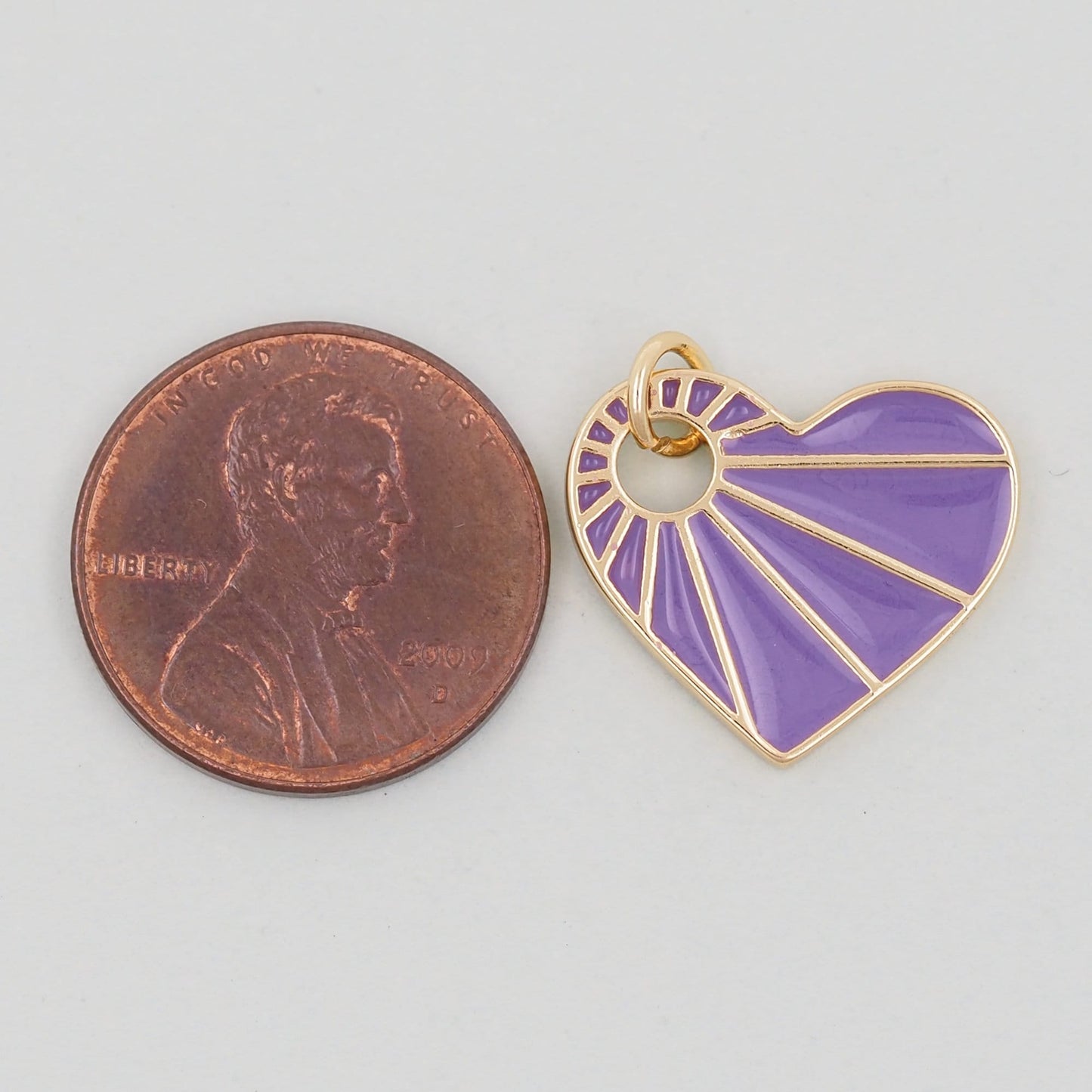 Gold Heart Charms,18K Gold Filled Enamel Heart Pendant,Sun Heart Charm Bracelet Necklace for DIY Jewelry Making Supply
