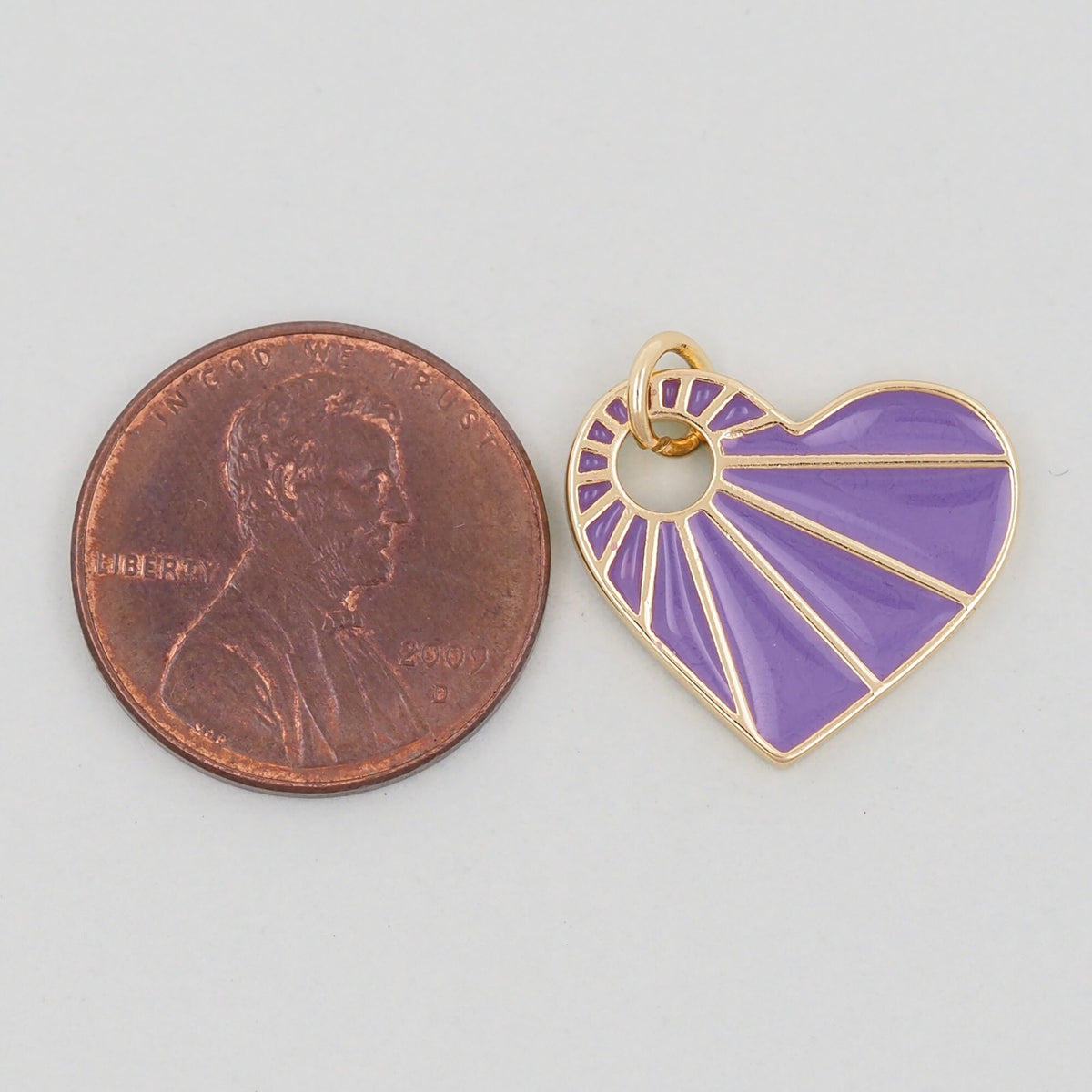 18K Gold Filled Heart Enamel Charm Pendant for Jewelry Making