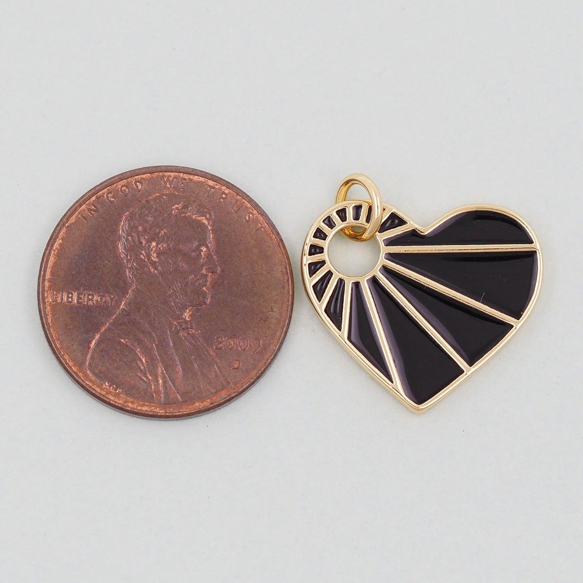 18K Gold Filled Heart Enamel Charm Pendant for Jewelry Making
