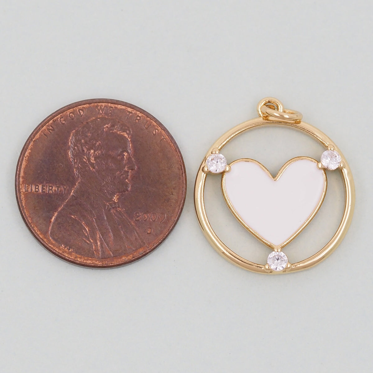 18K Gold Filled Heart Enamel Charm Pendant for Jewelry Making