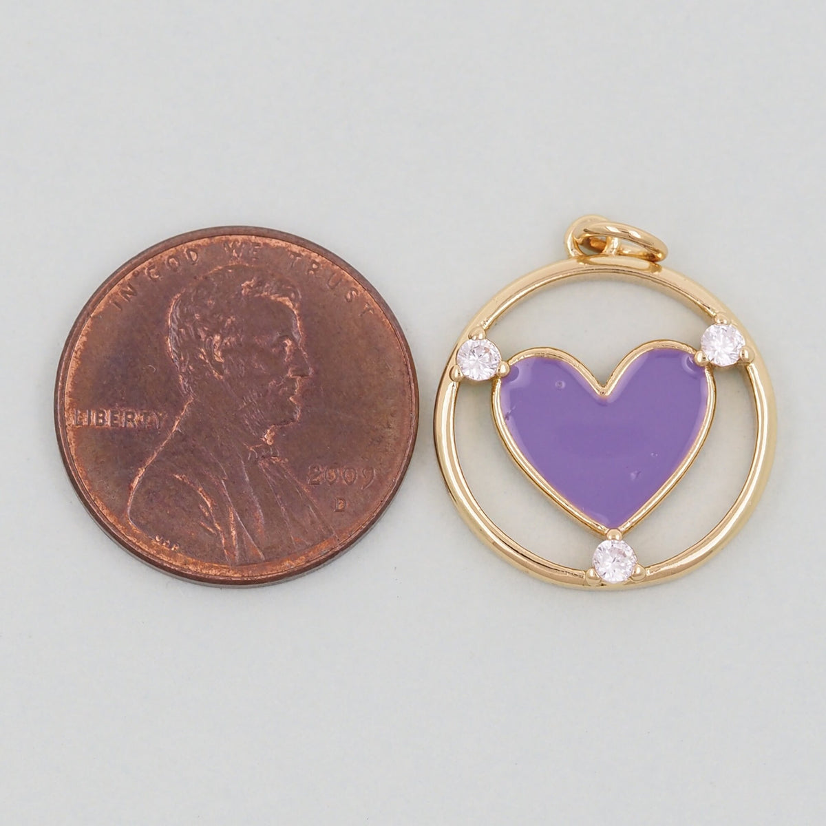 Gold Heart Charms,18K Gold Filled Enamel Heart Pendant,Heart Charm Bracelet Necklace for DIY Jewelry Making Supply