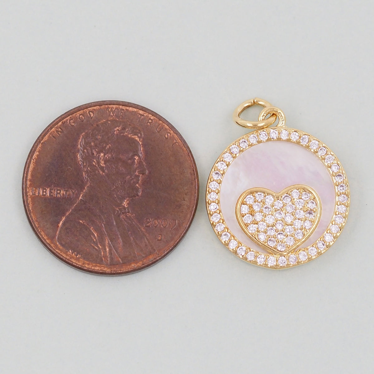 Gold Heart Charms,18K Gold Filled Heart Pendant,White Shell Heart Charm Bracelet Necklace for DIY Jewelry Making Supply