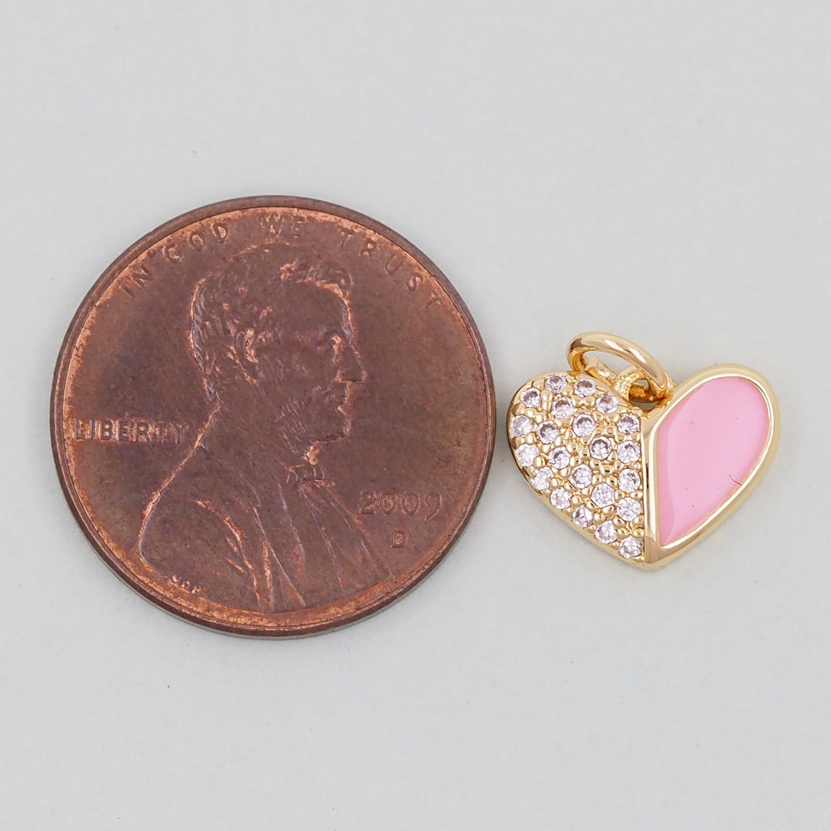 Gold Heart Charms,18K Gold Filled Enamel Heart Pendant,Heart Charm Bracelet Necklace for DIY Jewelry Making Supply