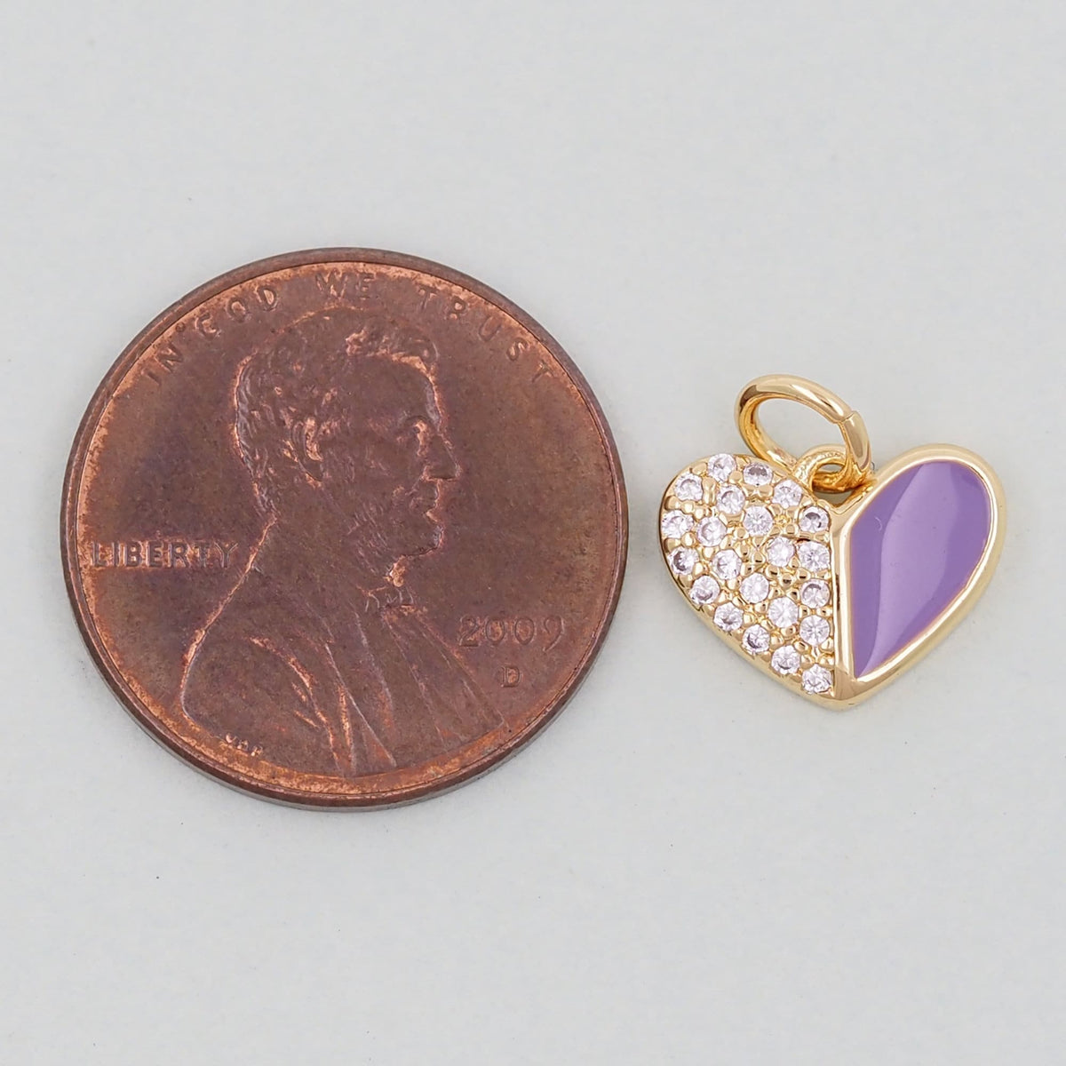 Gold Heart Charms,18K Gold Filled Enamel Heart Pendant,Heart Charm Bracelet Necklace for DIY Jewelry Making Supply