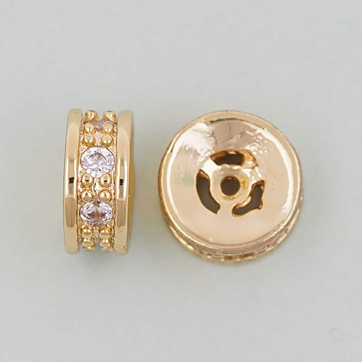 Gold Flat Round Beads Charms,18K Gold Filled Round spacer beads Bracelet Necklace for DIY Jewelry Making Supply