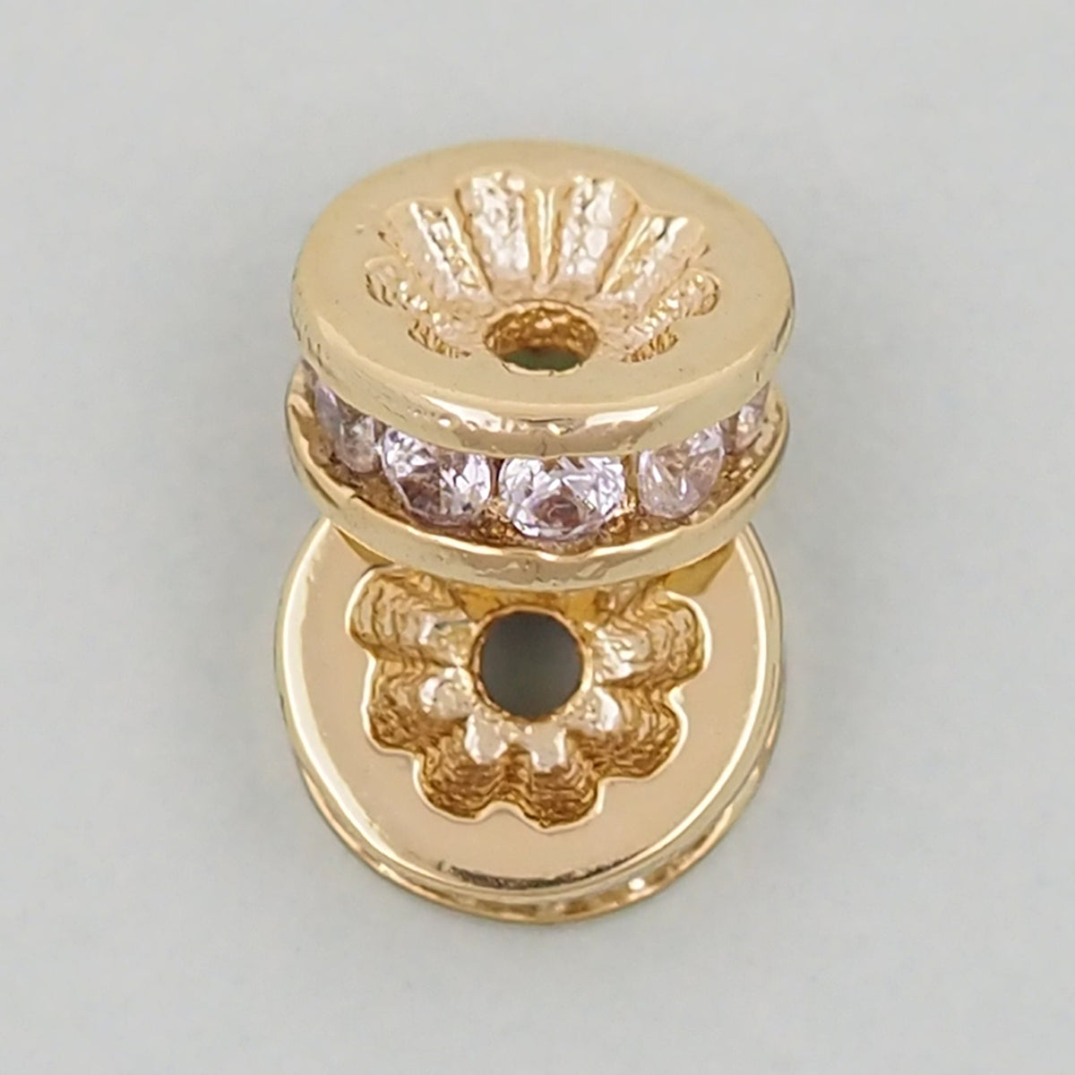 Gold Flat Round Beads Charms,18K Gold Filled Round spacer beads Bracelet Necklace for DIY Jewelry Making Supply