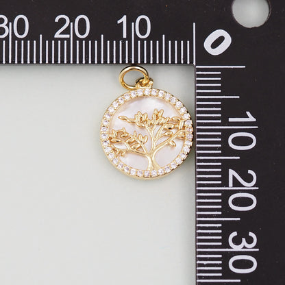 Gold tree of Life Charms,18K Gold Filled tree of Life Pendant,Silver tree of Life Charm Bracelet Necklace for DIY Jewelry Mak