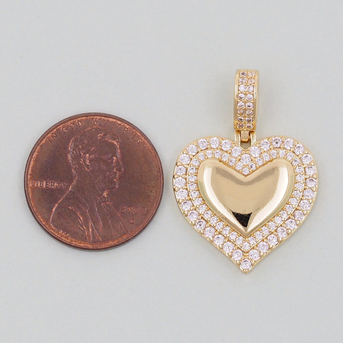 18K Gold Filled Heart Charm Pendant for Jewelry Making