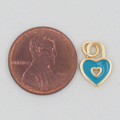 18K Gold Filled Heart Enamel Charm Pendant for Jewelry Making