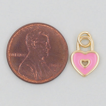 18K Gold Filled Heart Enamel Charm Pendant for Jewelry Making