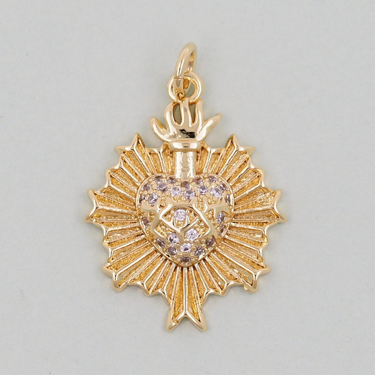 18K Gold Filled Heart Charm Pendant for Jewelry Making