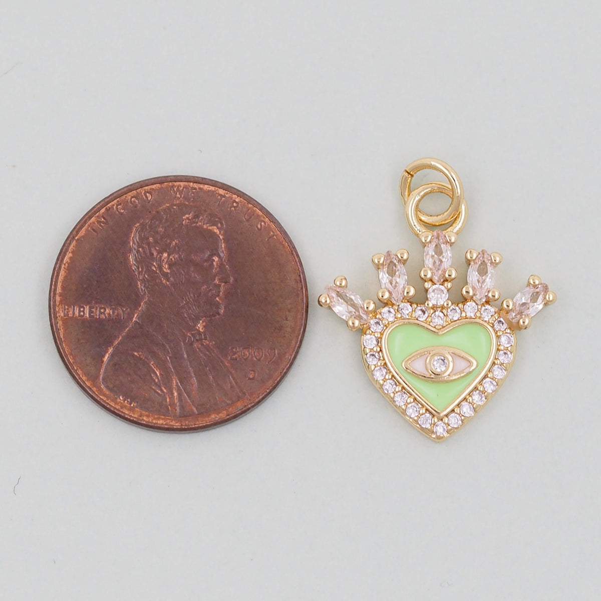 18K Gold Filled Evil Eye Charm Pendant for Jewelry Making