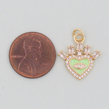 18K Gold Filled Evil Eye Charm Pendant for Jewelry Making