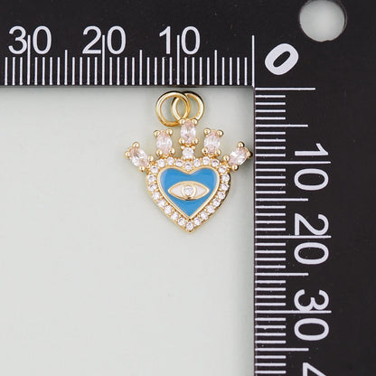 18K Gold Filled Evil Eye Charm Pendant for Jewelry Making
