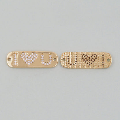 Gold Heart Charms,18K Gold Filled Heart Pendant,I love you Heart Charm Bracelet Necklace for DIY Jewelry Making Supply
