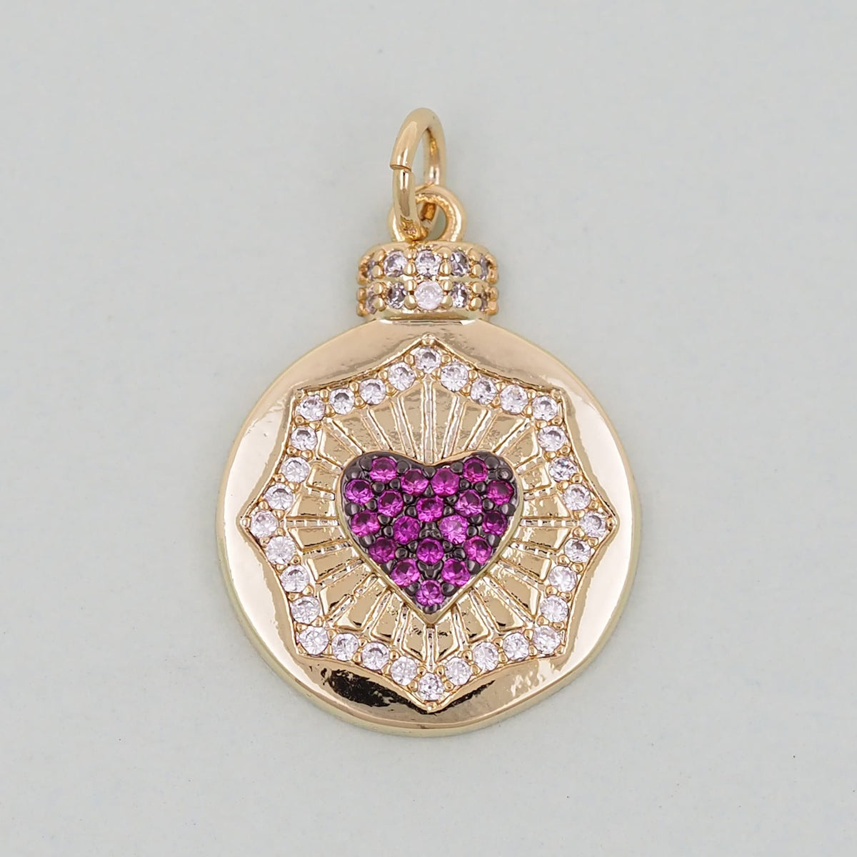 18K Gold Filled Heart Charm Pendant for Jewelry Making