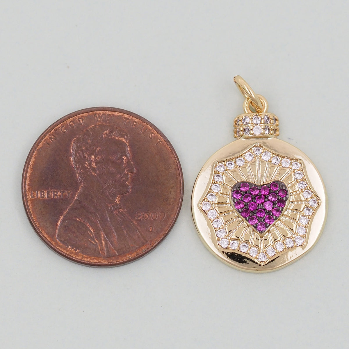 18K Gold Filled Heart Charm Pendant for Jewelry Making