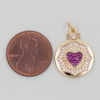 18K Gold Filled Heart Charm Pendant for Jewelry Making