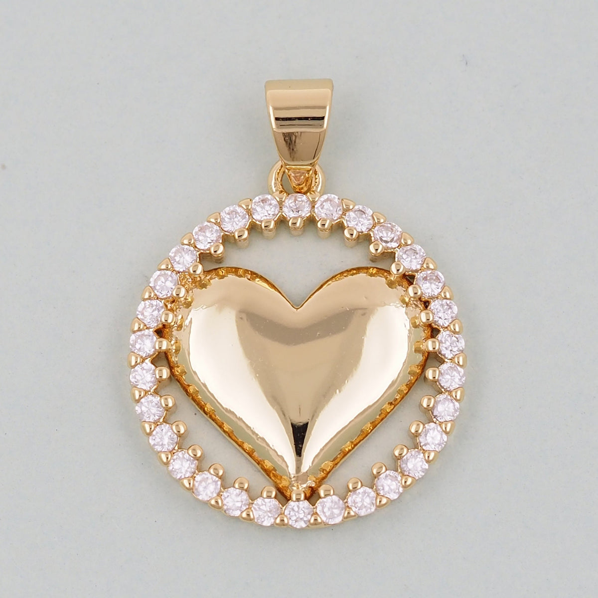 Gold Heart Charms,18K Gold Filled Heart Pendant,Heart Charm Bracelet Necklace for DIY Jewelry Making Supply