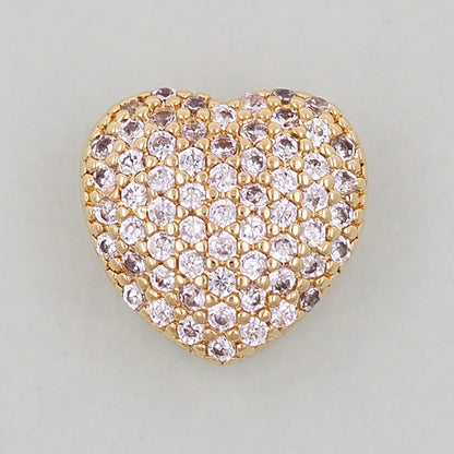 Gold Heart Charms,18K Gold Filled Heart Pendant,Heart Charm Bracelet Necklace for DIY Jewelry Making Supply