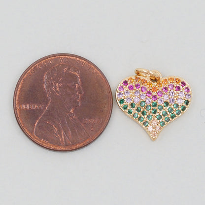 18K Gold Filled Heart Charm Pendant for Jewelry Making