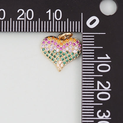 18K Gold Filled Heart Charm Pendant for Jewelry Making