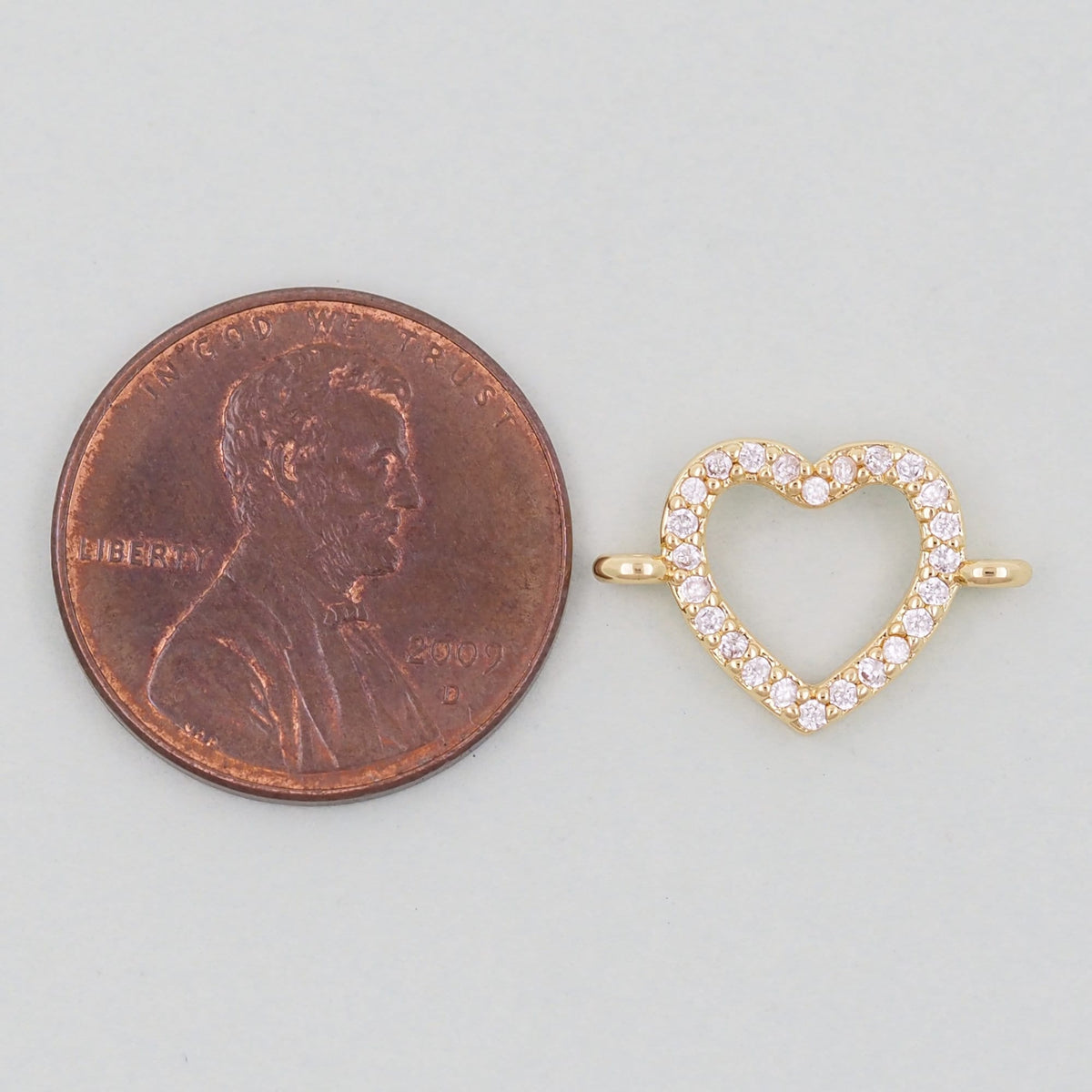 Gold Heart Connector Charms,18K Gold Filled Heart Pendant,Heart Charm Bracelet Necklace for DIY Jewelry Making Supply