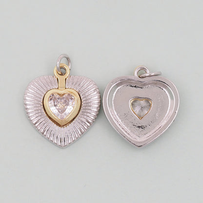 18K Gold Filled Heart Charm Pendant for Jewelry Making