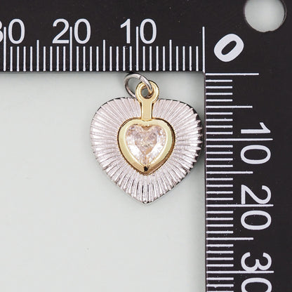 18K Gold Filled Heart Charm Pendant for Jewelry Making