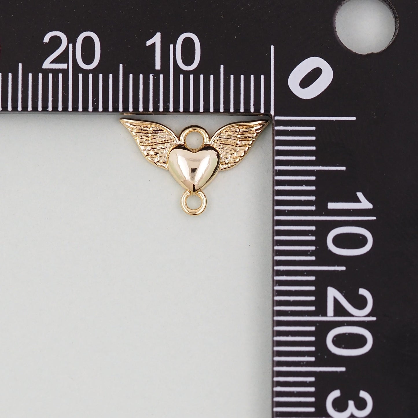 Gold Wings Heart Charms,18K Gold Filled Heart Pendant,Angel Heart Charm Bracelet Necklace for DIY Jewelry Making Supply