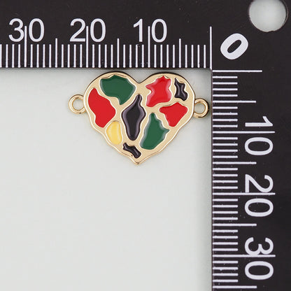 Gold Heart Connector Charms,18K Gold Filled Heart Pendant,Heart Charm Bracelet Necklace for DIY Jewelry Making Supply
