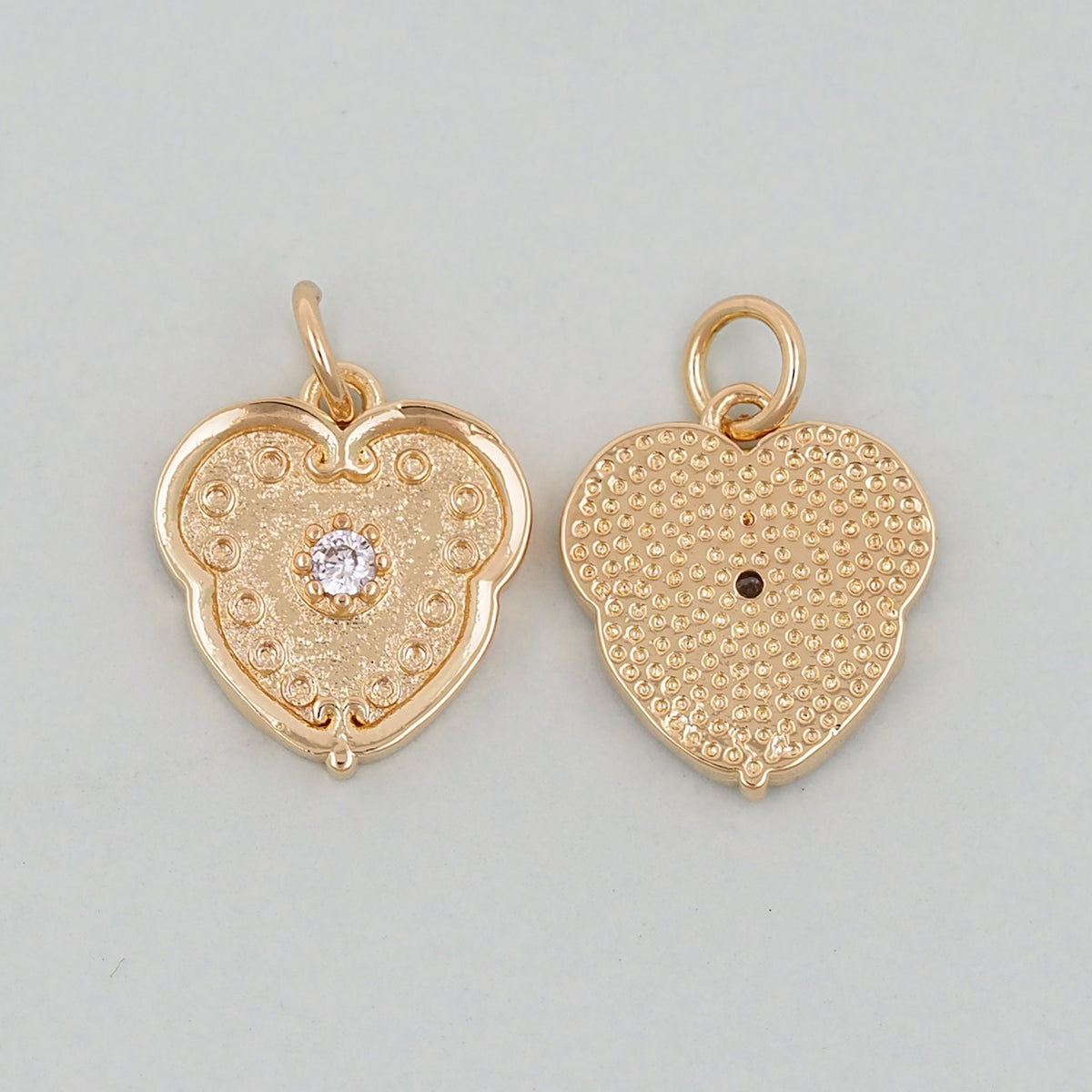 18K Gold Filled Heart Charm Pendant for Jewelry Making