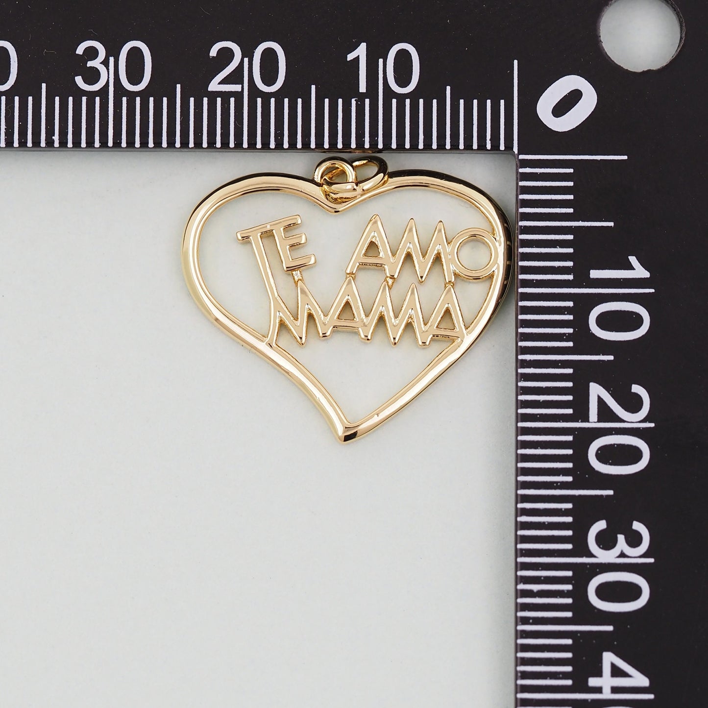 Gold Heart Charms,18K Gold Filled Heart Mama Pendant,Heart Love Charm Bracelet Necklace for DIY Jewelry Making Supply