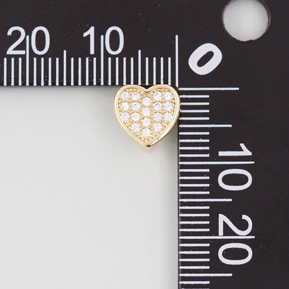 Gold Heart Beads Charms,18K Gold Filled Heart Pendant,Heart Charm Bracelet Necklace for DIY Jewelry Making Supply